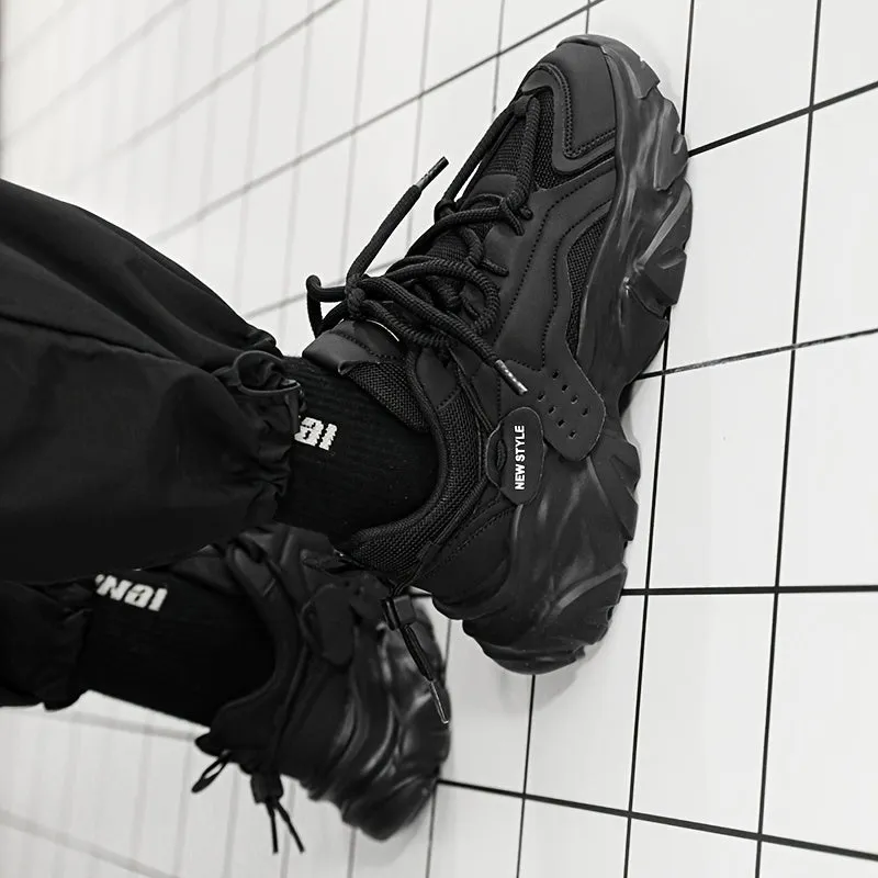 Mens Fashion-Forward Lace-up Chunky Sneakers