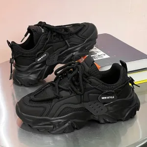 Mens Fashion-Forward Lace-up Chunky Sneakers