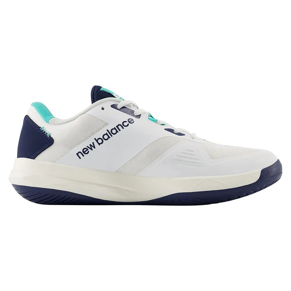 Men`s FuelCell 796v4 2E Width Tennis Shoes White and Navy