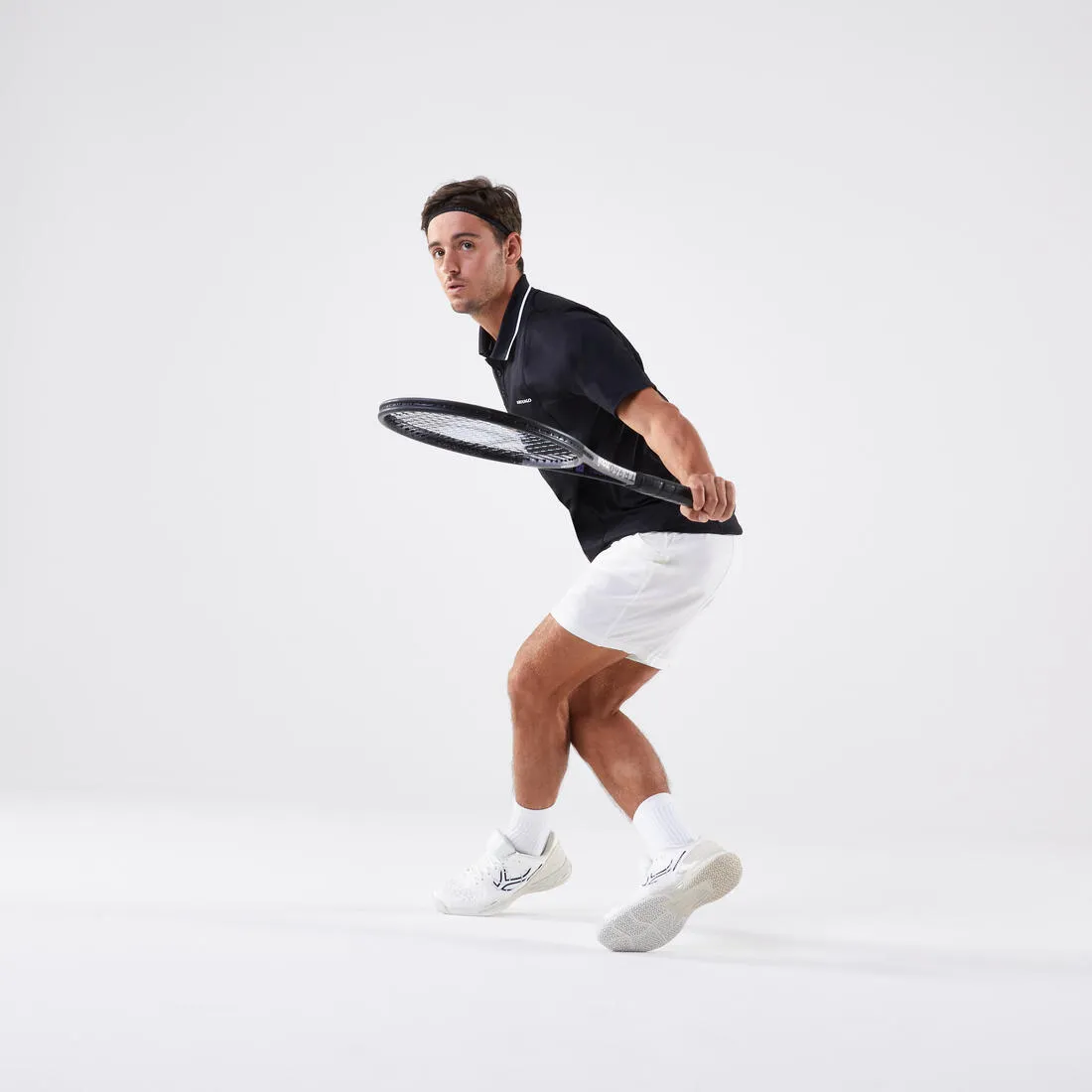 Men's Tennis Short-Sleeved Polo Shirt Dry - Navy/Sky Blue