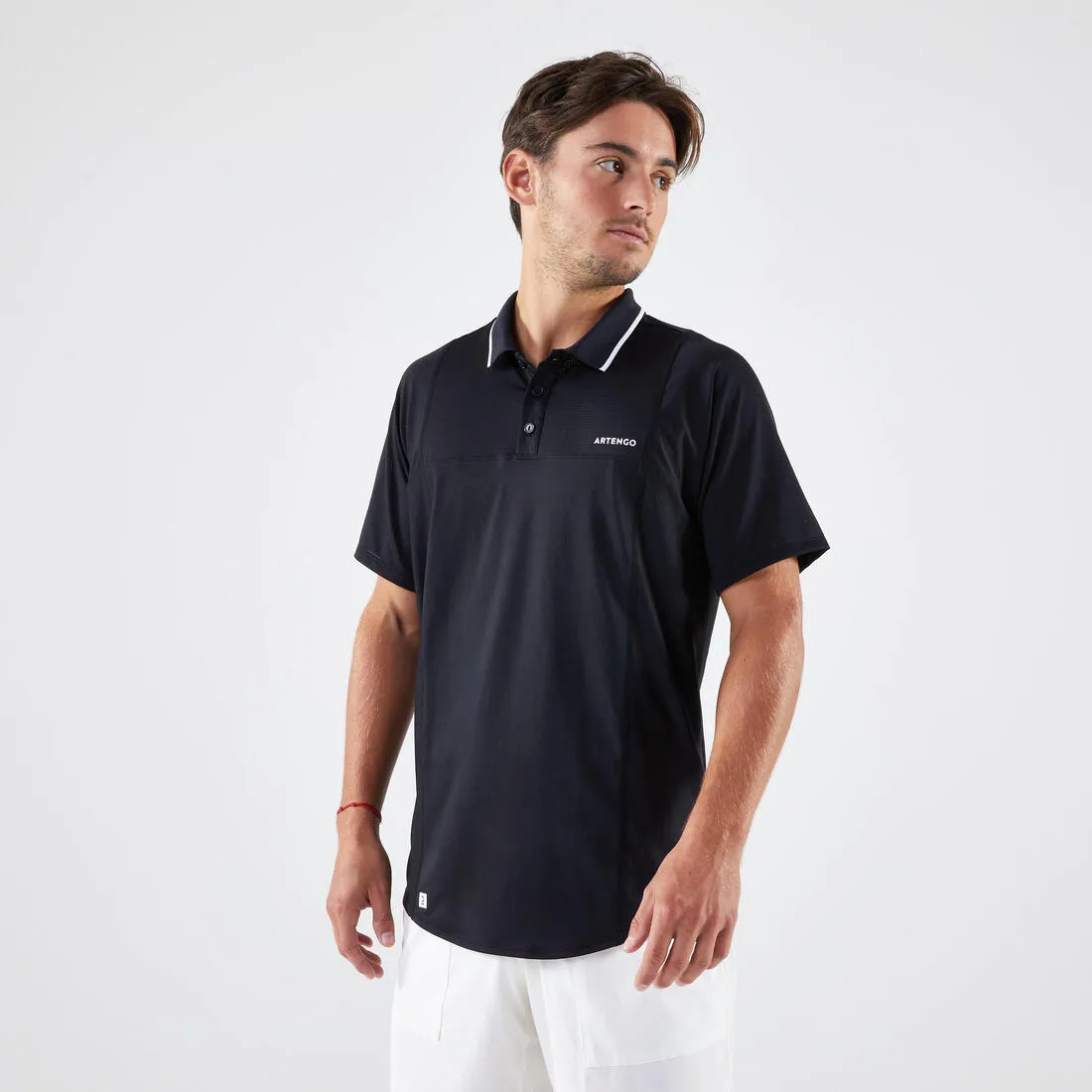 Men's Tennis Short-Sleeved Polo Shirt Dry - Navy/Sky Blue