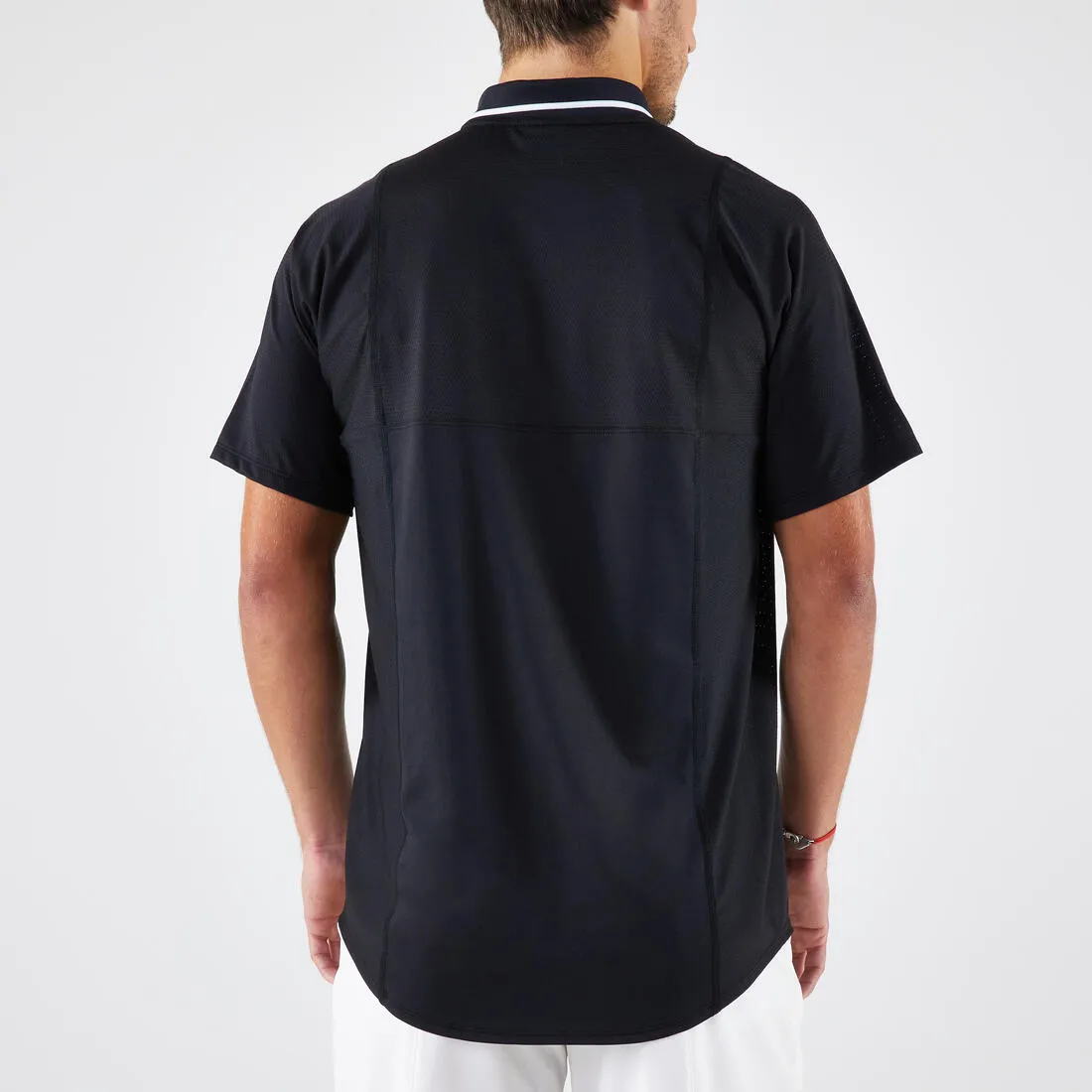 Men's Tennis Short-Sleeved Polo Shirt Dry - Navy/Sky Blue