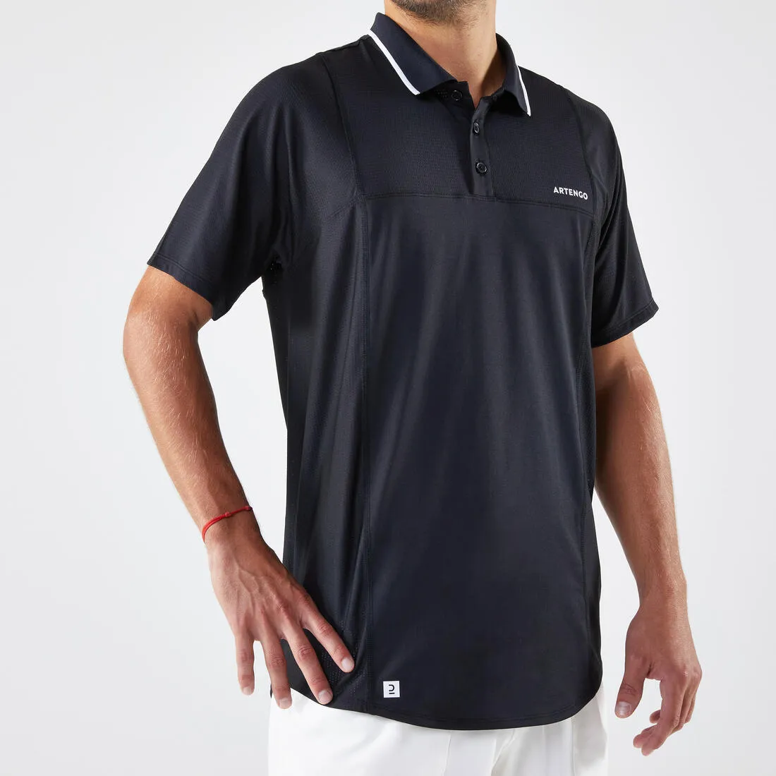Men's Tennis Short-Sleeved Polo Shirt Dry - Navy/Sky Blue