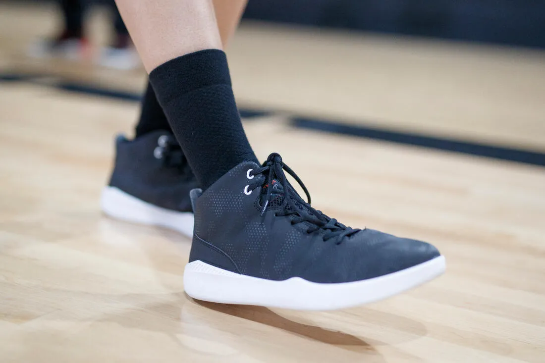 Men's/Women's Beginner High-Rise Basketball Shoes Protect 100 - Black