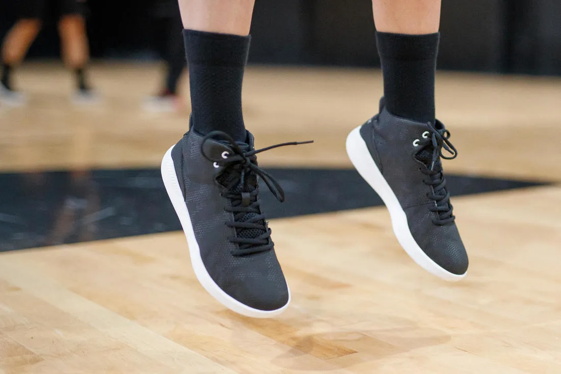 Men's/Women's Beginner High-Rise Basketball Shoes Protect 100 - Black
