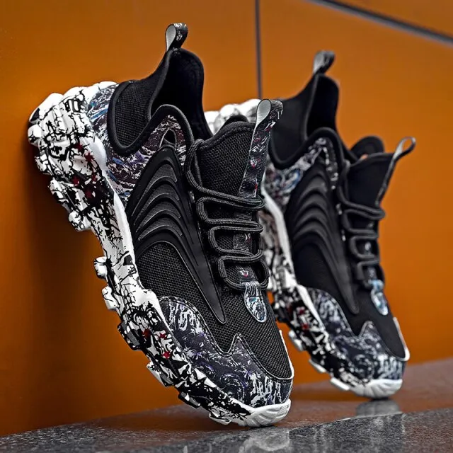 Mesh Breathable Graffiti Clunky Sneaker