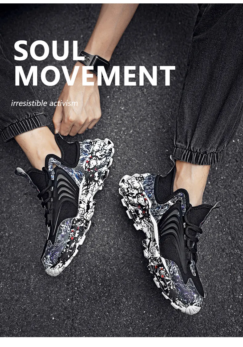 Mesh Breathable Graffiti Clunky Sneaker