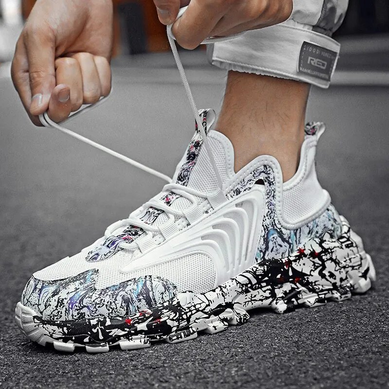 Mesh Breathable Graffiti Clunky Sneaker