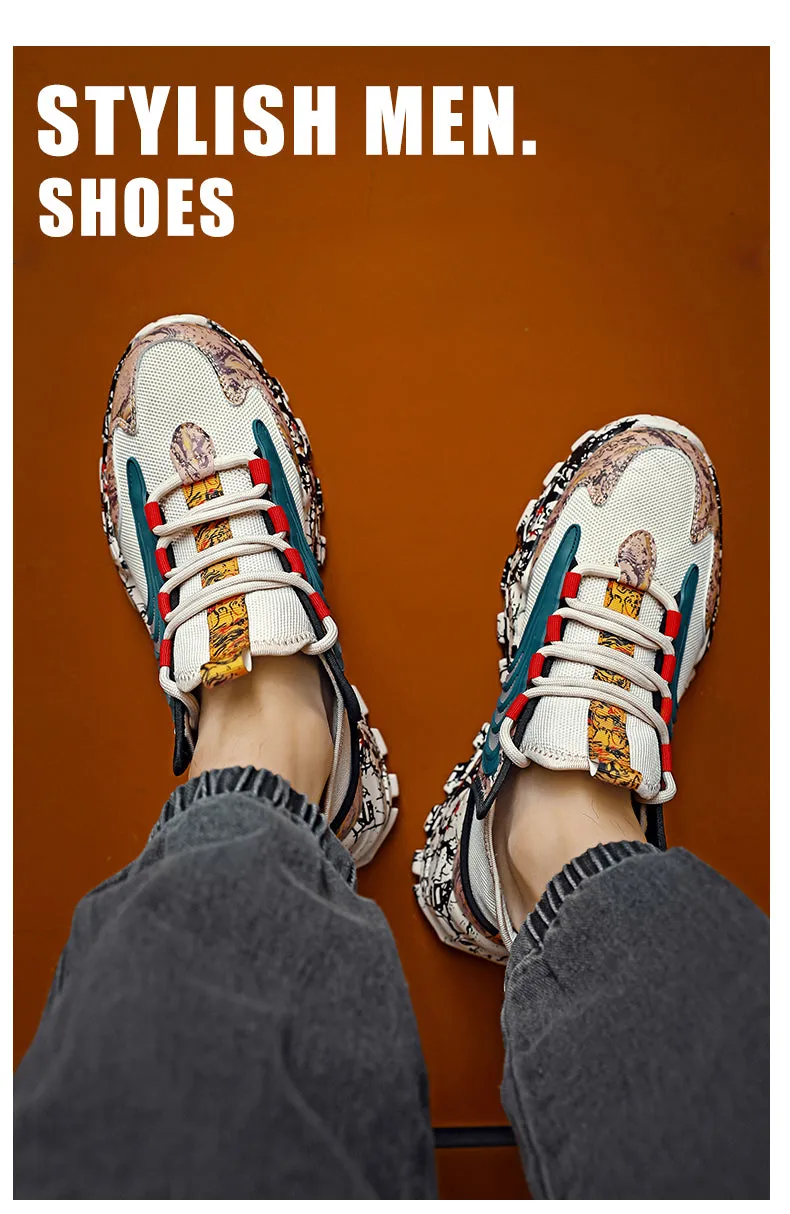 Mesh Breathable Graffiti Clunky Sneaker