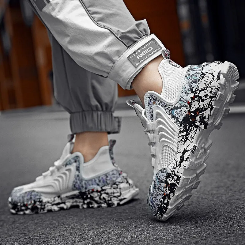 Mesh Breathable Graffiti Clunky Sneaker
