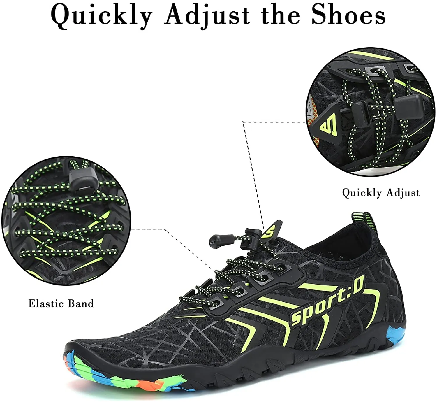 Mishansha - Lightweight Breathable Beach Shoes (Black)
