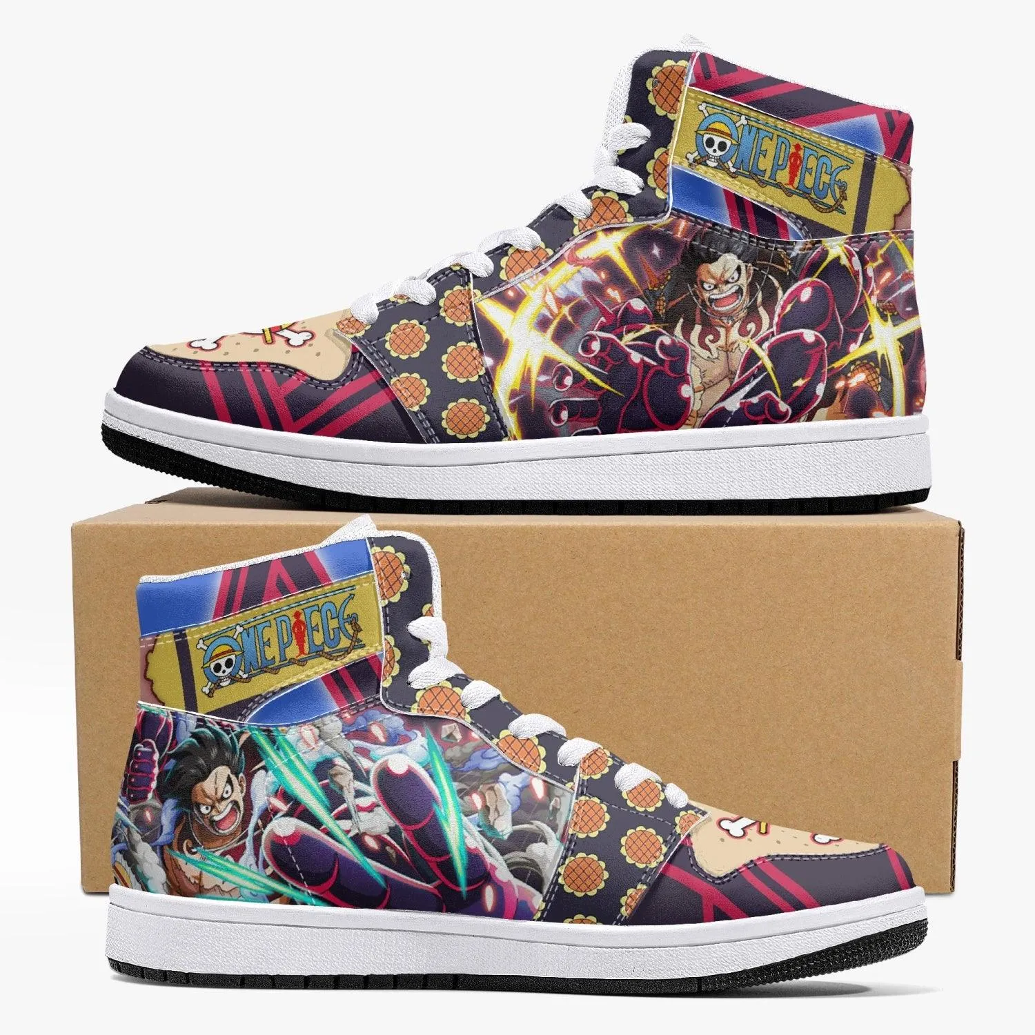 Monkey D. Luffy Gear 4th Bound Man One Piece Mid 1 Basketball Shoes