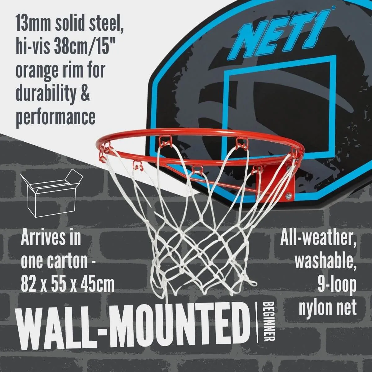 NET1 Basketball Backboard & Hoop