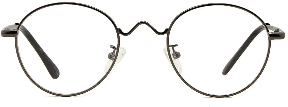 New Cyxus Blue Light Blocking Glasses Retro Round Lightweight Anti Digital Eye Strain Headache Computer Eyewear Metal Frame for Women & Men! Black