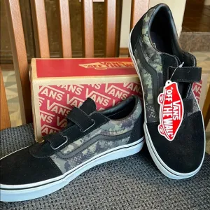 NEW Vans Ward V Black Camo Shoes