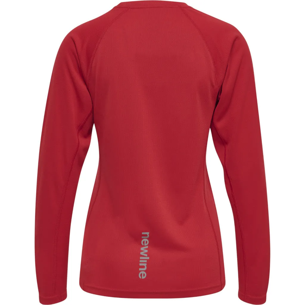 Newline Women Core Running T-Shirt L/S, Damen, tango red, rot