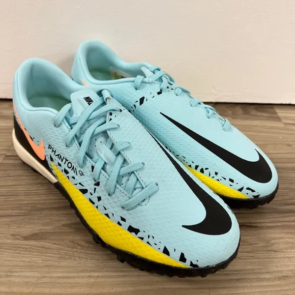 NIKE PHANTOM GT2 TF TURF SOCCER CLEATS SHOES GLACIER ICE DC0803-407 MENS SIZE 4