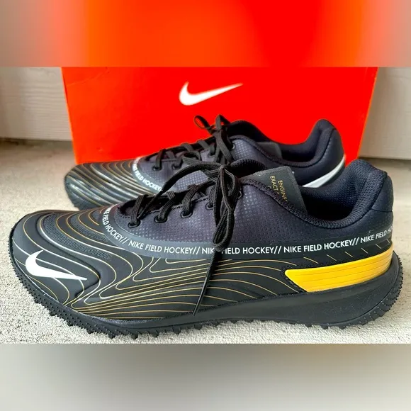 Nike Vapor Drive Turf Field Hockey Black Gold Cleats Men’s 9/Women’s 10.5 NIB