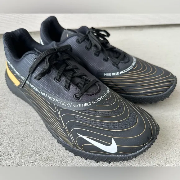 Nike Vapor Drive Turf Field Hockey Black Gold Cleats Men’s 9/Women’s 10.5 NIB