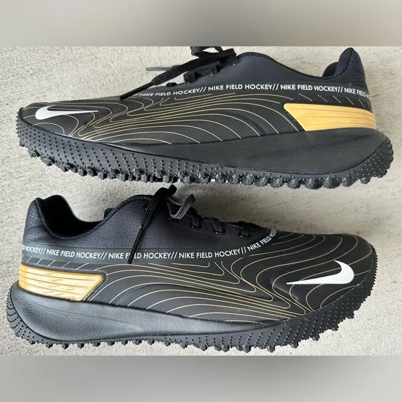 Nike Vapor Drive Turf Field Hockey Black Gold Cleats Men’s 9/Women’s 10.5 NIB