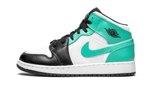Nike Youth Air Jordan 1 Mid GS Igloo Tropical Twist, White/Tropical Twist/Black, 6Y