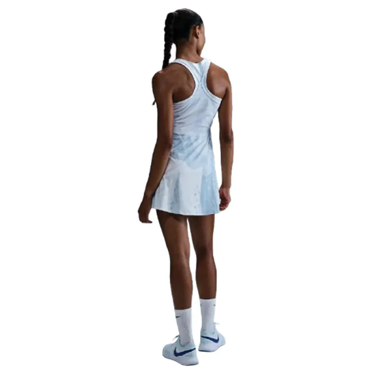 NikeCourt Dri-FIT Slam Printed White, Grey, High Voltage, and Medium Ash Women's Tennis Dress