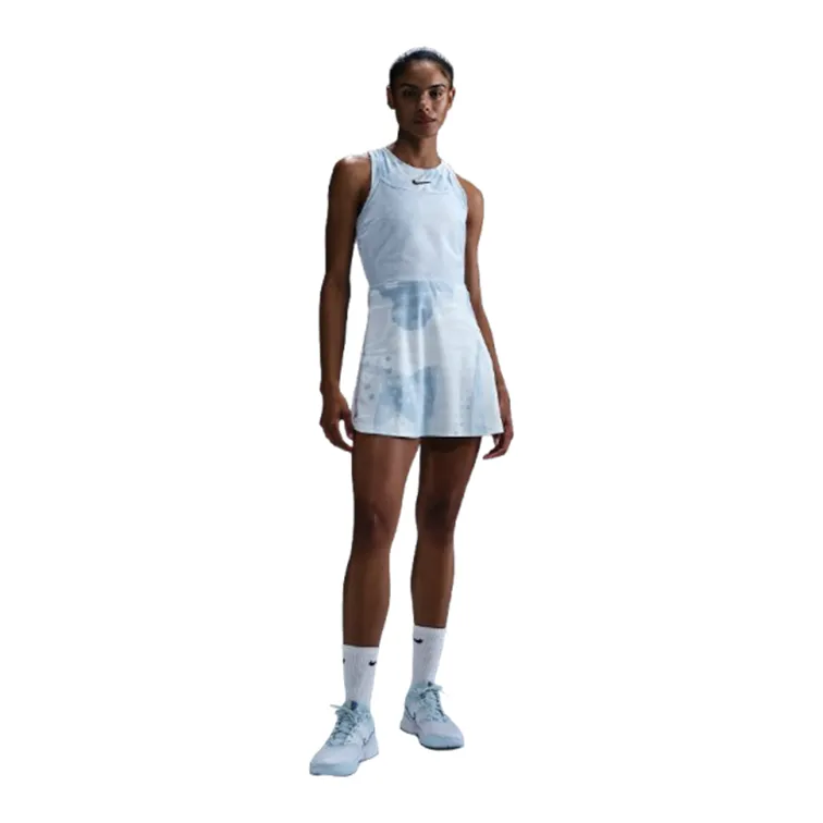 NikeCourt Dri-FIT Slam Printed White, Grey, High Voltage, and Medium Ash Women's Tennis Dress