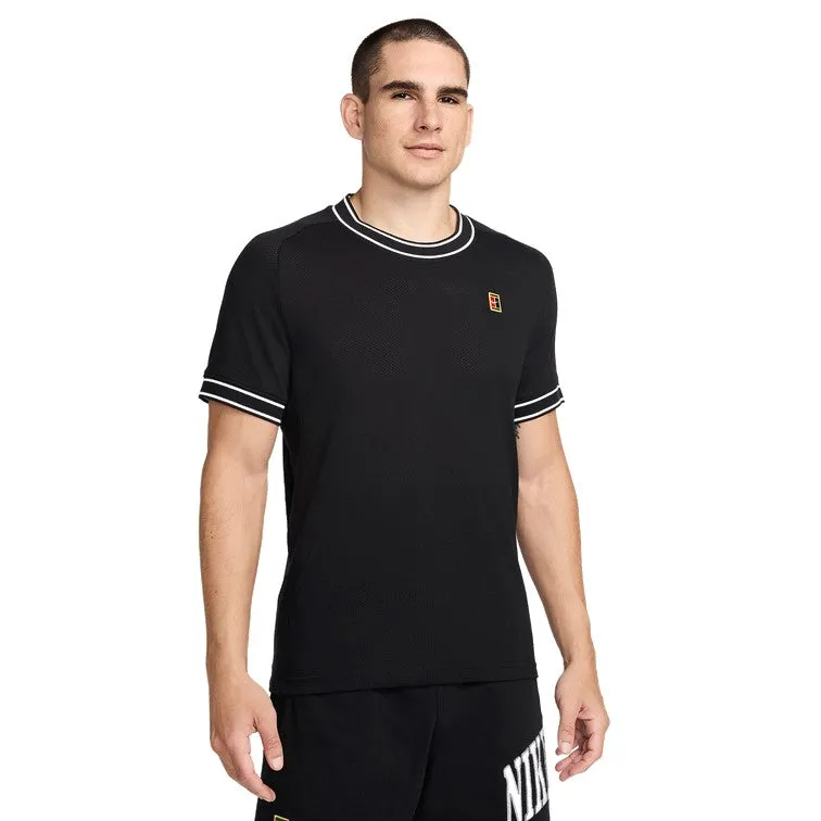 NikeCourt Heritage Men's Short-Sleeve Black Tennis Top