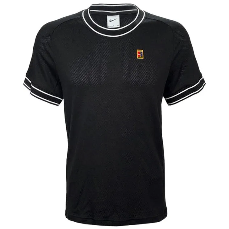NikeCourt Heritage Men's Short-Sleeve Black Tennis Top