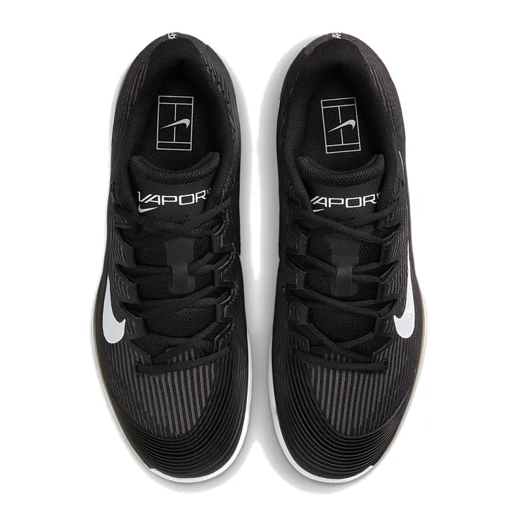 NikeCourt Zoom Vapor 12 Hard Court Black, White, and Smoke Grey Men's Tennis Shoes