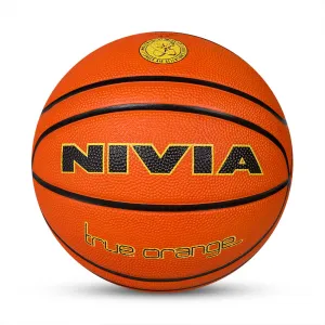 NIVIA TRUE ORANGE, Training Ball, 14 Panels, Durable Rubber Cover Molded with Pebbled Texture , Butyl ThreadwoundedBladder, Training Ball Standard, Made for Training Sessions , to Play on All Indoor & Outdoor Surfaces