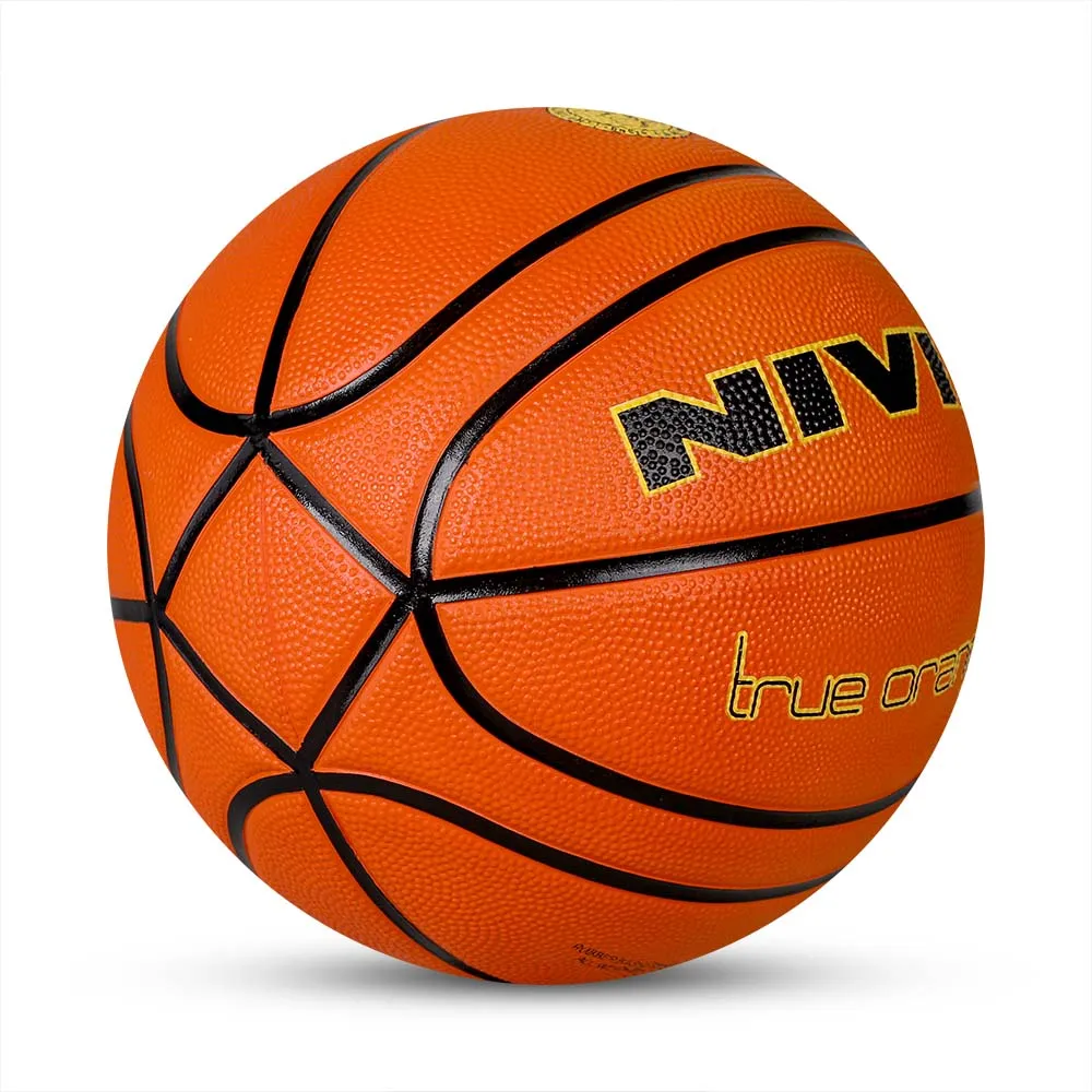 NIVIA TRUE ORANGE, Training Ball, 14 Panels, Durable Rubber Cover Molded with Pebbled Texture , Butyl ThreadwoundedBladder, Training Ball Standard, Made for Training Sessions , to Play on All Indoor & Outdoor Surfaces