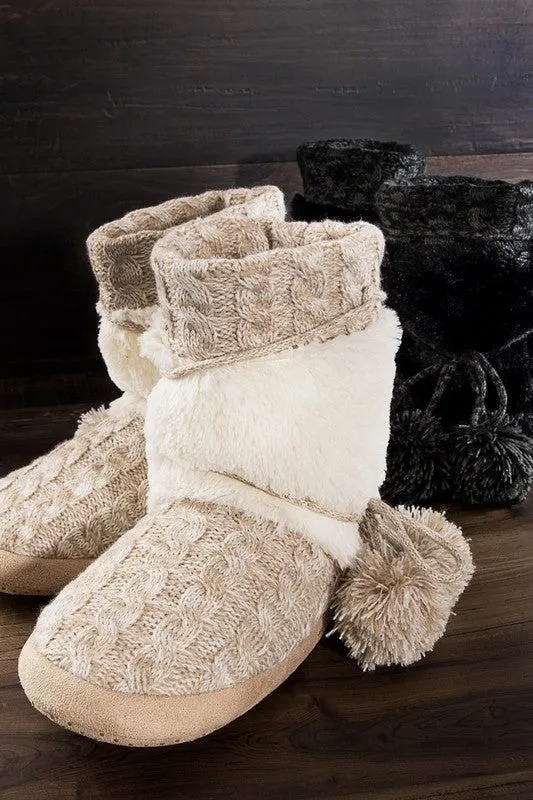 NORTHSTAR POM POM SLIPPER IVORY