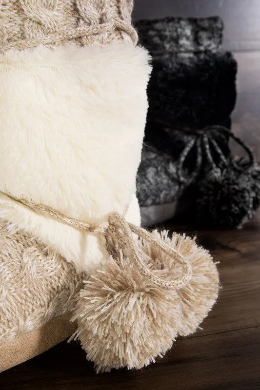 NORTHSTAR POM POM SLIPPER IVORY