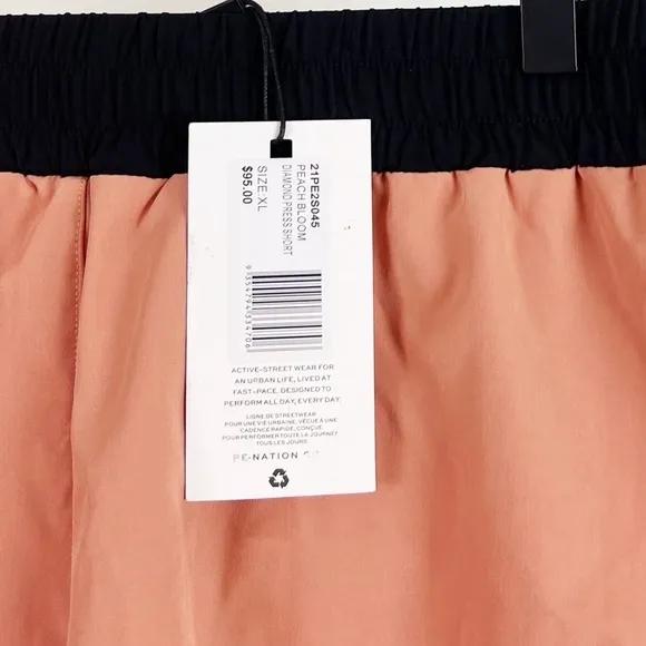 NWT P.E Nation Diamond Press Athletic Shorts in Coral Pink