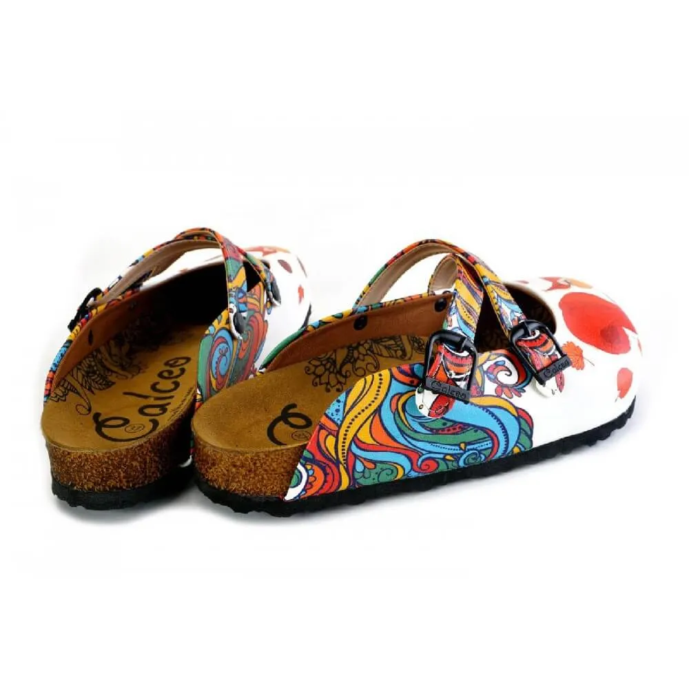 Orange & White 'Hello' Clogs - WCAL177