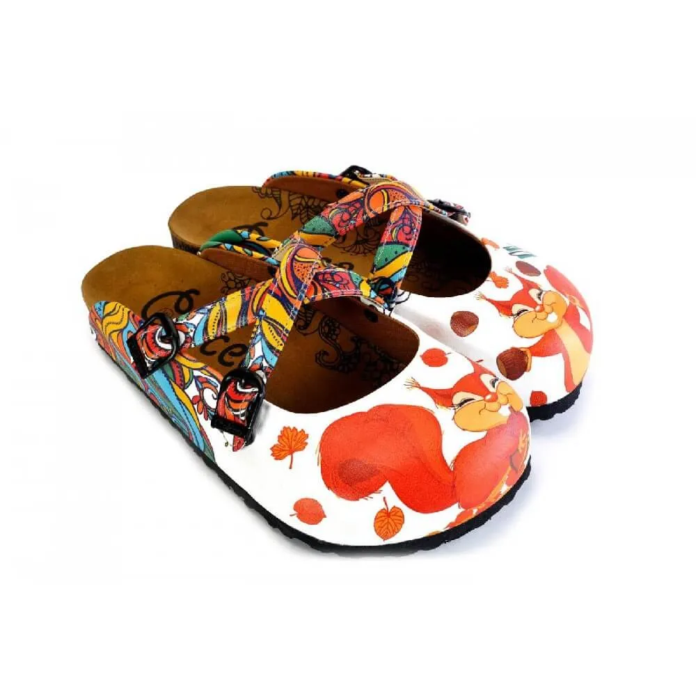 Orange & White 'Hello' Clogs - WCAL177