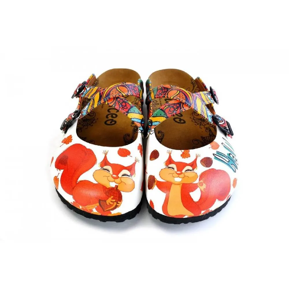 Orange & White 'Hello' Clogs - WCAL177