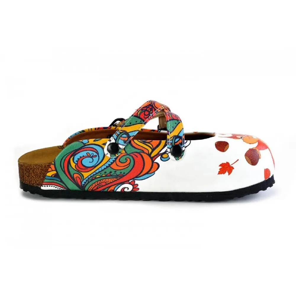 Orange & White 'Hello' Clogs - WCAL177