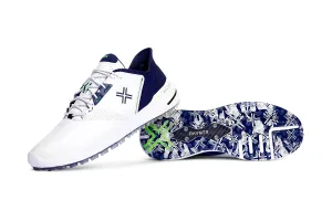 PAYNTR X-005 Spikeless Golf Shoes - White/Navy