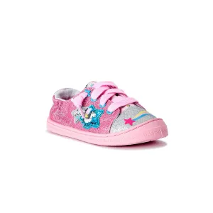 Peppa Pig Toddler Girls Shoes Bump Toe Sneakers, 7-12, Glitter Pink