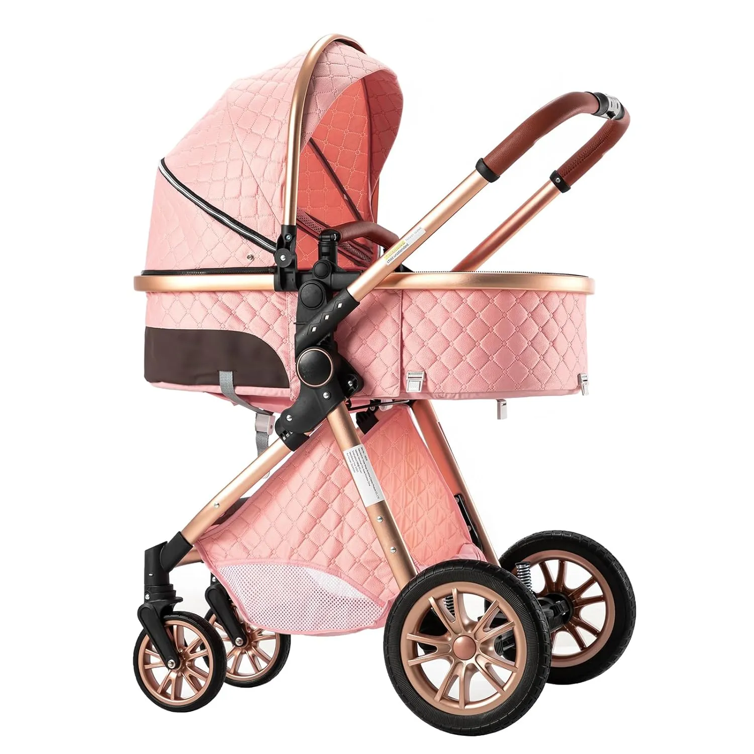 Perfect Pink Premium 3-in-1 Baby Stroller (Car Seat & Base Included)