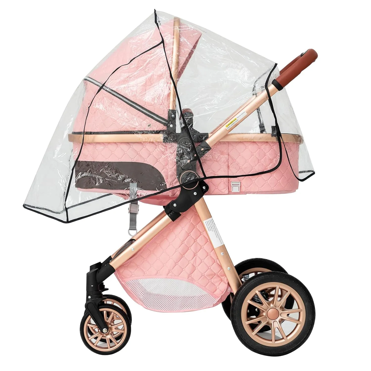 Perfect Pink Premium 3-in-1 Baby Stroller (Car Seat & Base Included)