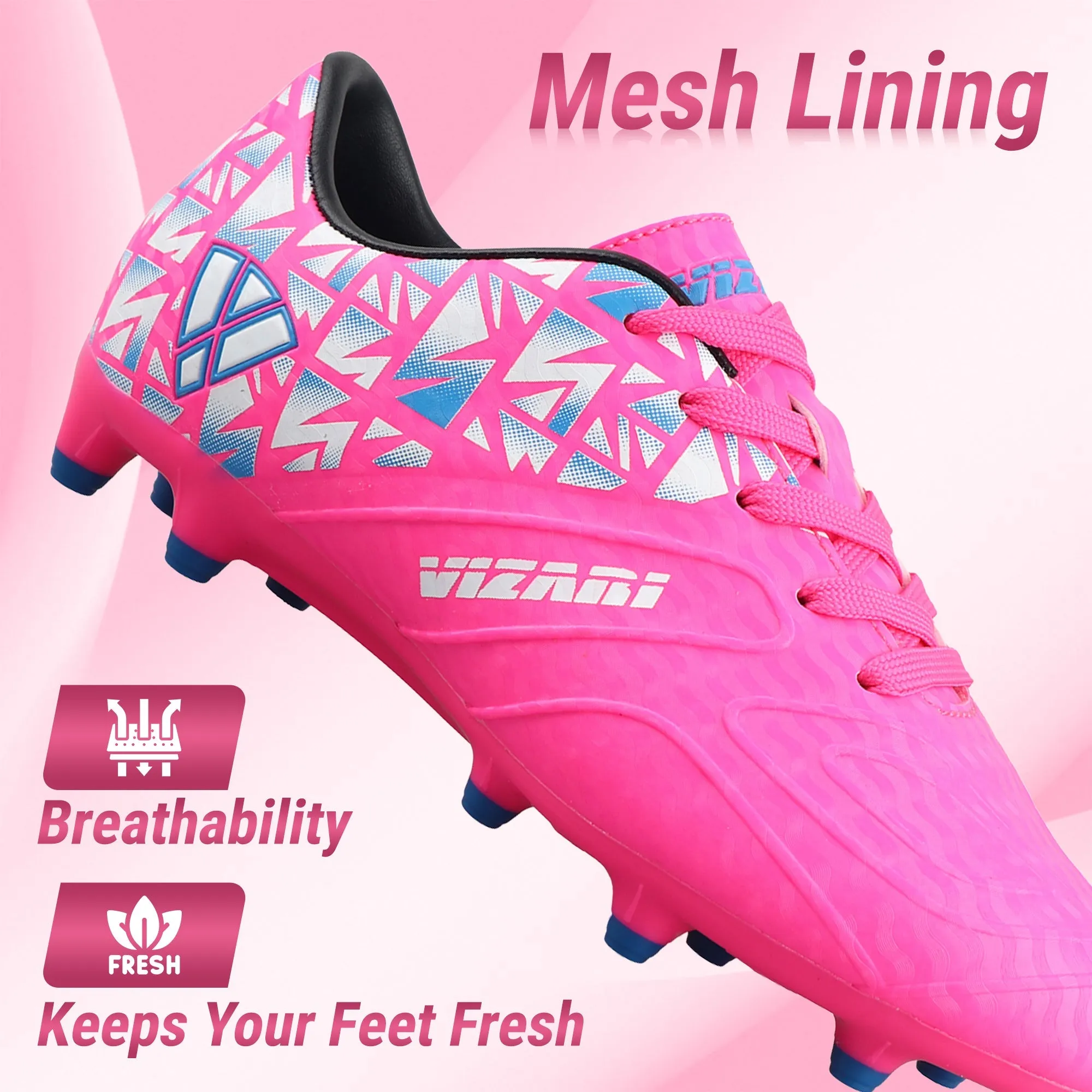 Pismo Junior Firm Ground Soccer Cleats - Pink