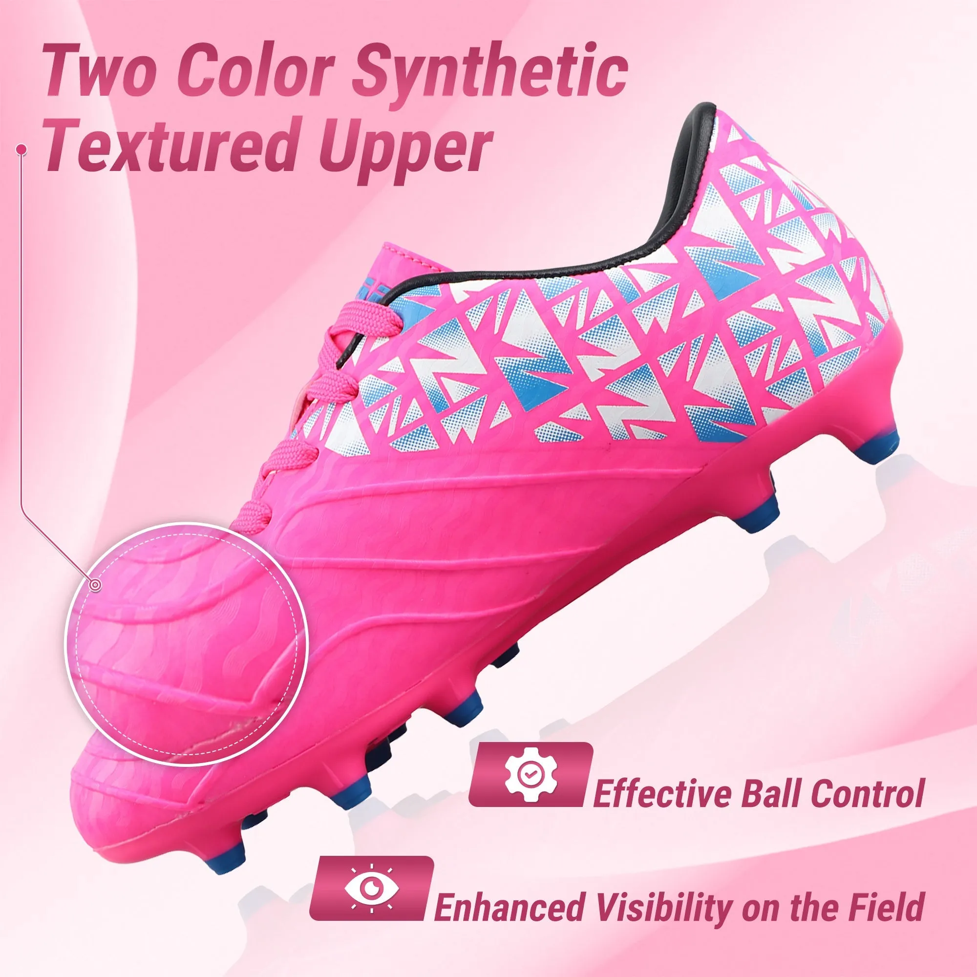 Pismo Junior Firm Ground Soccer Cleats - Pink