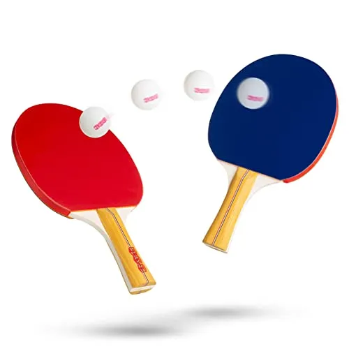 Play22 Ping Pong Paddle Set - 4 Table Tennis Paddles and 8 Ping Pong Balls and Portable Gift Case - Best Gift for Boys and Girls, Adults - Great for Indoor Or Outdoor Play – Speed, Control and Spin