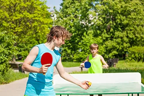 Play22 Ping Pong Paddle Set - 4 Table Tennis Paddles and 8 Ping Pong Balls and Portable Gift Case - Best Gift for Boys and Girls, Adults - Great for Indoor Or Outdoor Play – Speed, Control and Spin