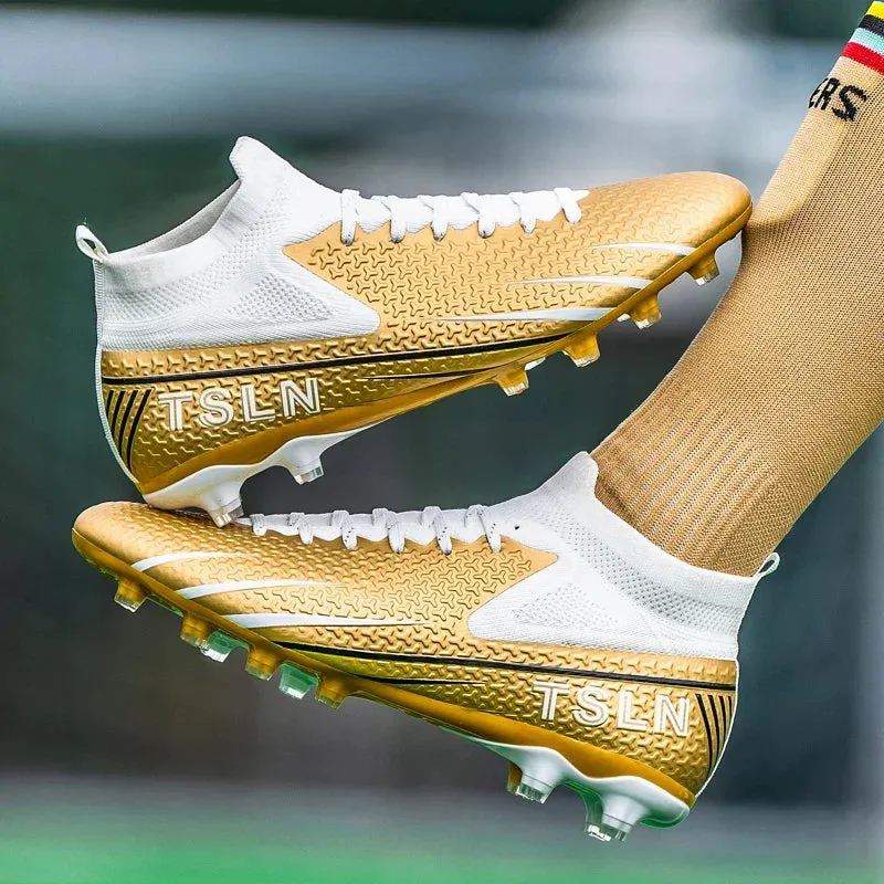 Premium Golden Messi Soccer Cleats/Womens/Mens/Youth