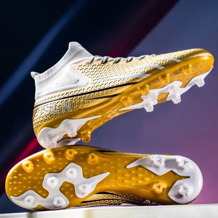 Premium Golden Messi Soccer Cleats/Womens/Mens/Youth