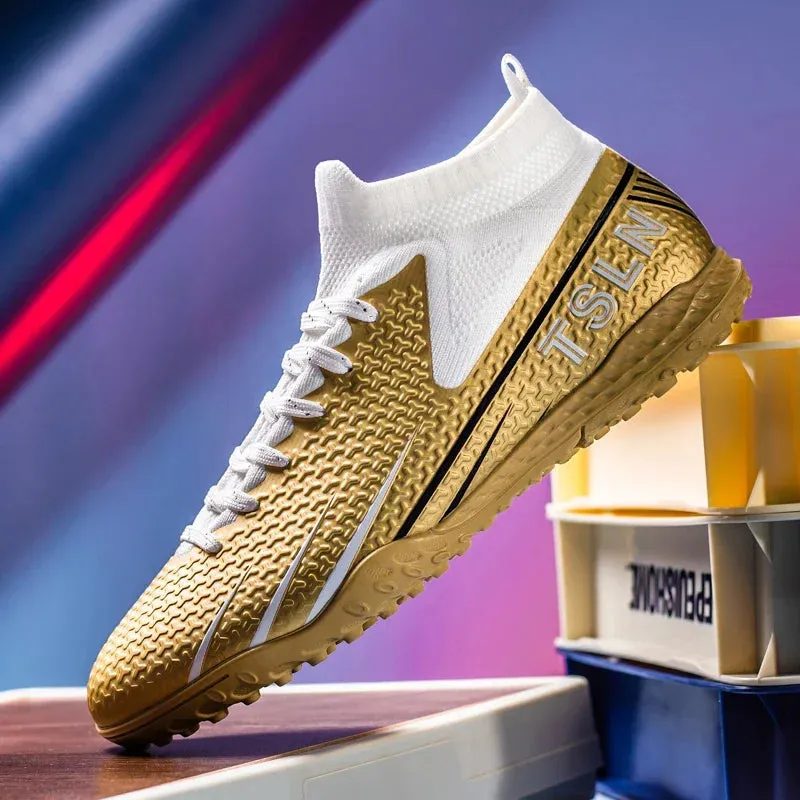 Premium Golden Messi Soccer Cleats/Womens/Mens/Youth